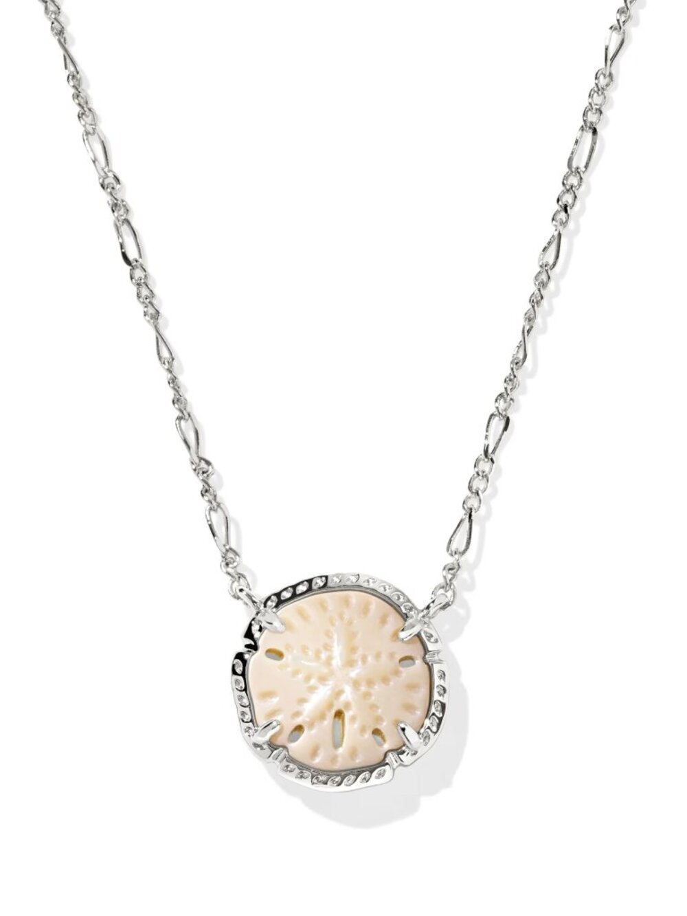 Sand Dollar Silver Short Pendant Necklace